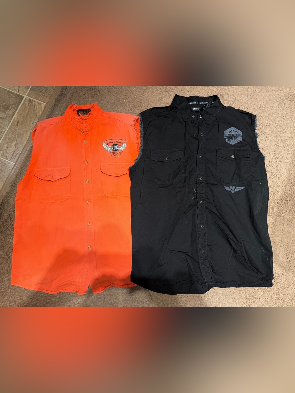 2 Motorcycles Vest Harley Davidson & Sturgis 2003